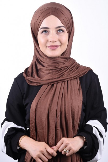 Woman - 3-Streifen-Schal aus gekämmter Baumwolle Braun - Turkey
