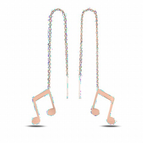 jewelry - Musical Note Dangle Earrings Rose 100346714 - Turkey