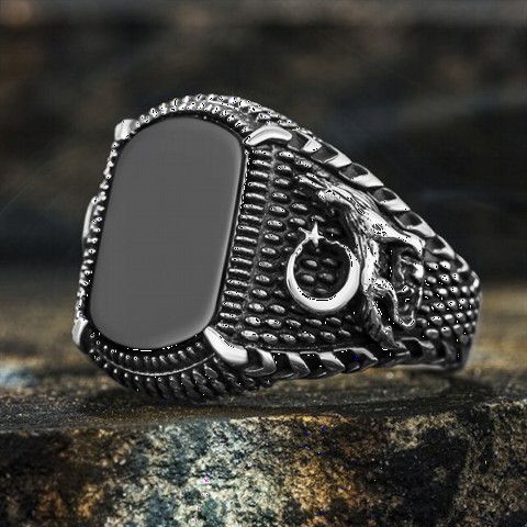 Bozkurt Patterned Claw Silver Ring 100350215