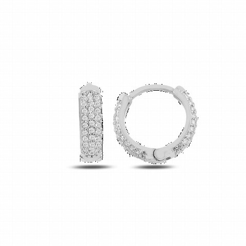 Earrings - نموذج الخاتم ثلاثة صفوف من الأقراط الفضية من الحجر 100347162 - Turkey