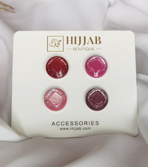 Hijab Accessories - 4 Stück (4 Paar) Islam Frauen Schals magnetische Brosche - Turkey