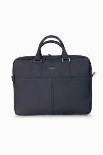 Guard Navy Blue Genuine Leather Briefcase With Laptop Entry 100345640