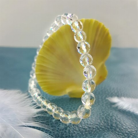 Men - Crystal Quartz Natural Stone Bracelet 100349860 - Turkey