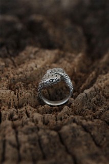 Silver Rings 925 - Snake Design Adjusted Men's Ring 100319173 - Turkey