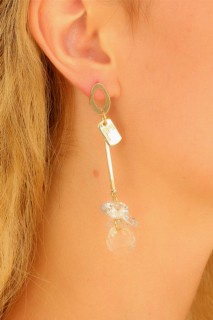 Gold Metal Accessory Crystal Stone Women's Earrings 100318432