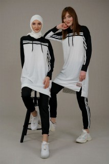 Lingerie & Pajamas - Trainingsanzug-Set mit Paspeldetails für Damen 100325940 - Turkey