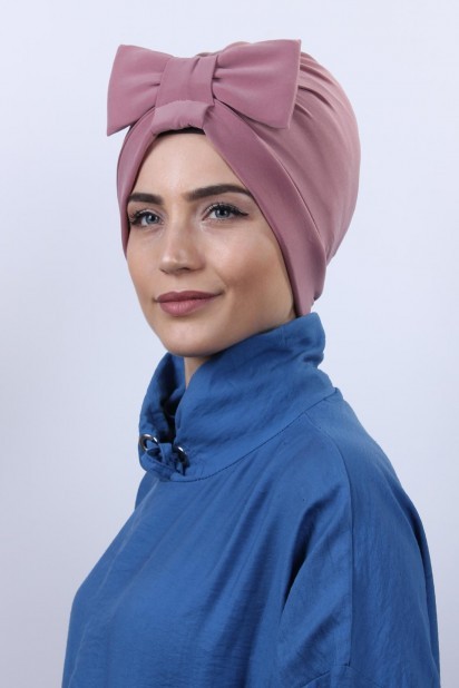 Double-Sided Bonnet Dried Rose with Bow 100285282