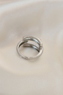 Adjustable Silver Color Metal Zircon Stone Ring 100319265