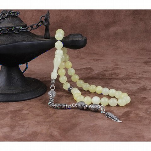 Rosary - مسبحة عنبر مزينة بشراشيب فضية 100352190 - Turkey