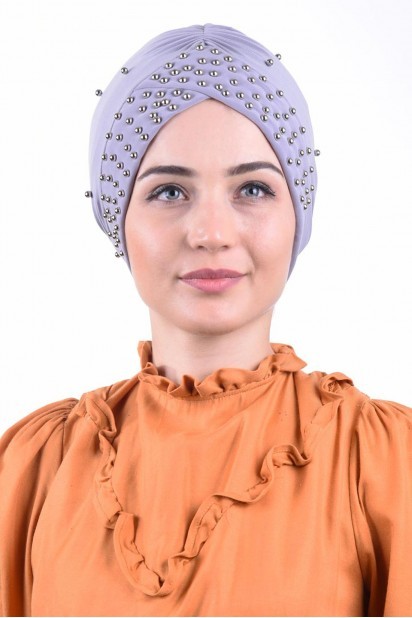 Woman Bonnet & Hijab - Pearl Pool Cap Gray 100284936 - Turkey