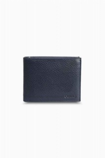 Wallet - Navy Blue Coin Compartment Leather Men's Wallet 100346159 - Turkey