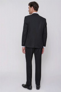 Men's Black Basic Straight Dynamic Fit Casual Cut 6 Drop Suit 100350796