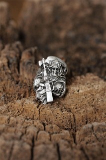 Adjustable Grim Reaper Design Men's Ring 100319088