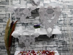 Home Product - Suman Kordone Luxury Velvet Embroidered 5 Piece Living Room Set Black Anthracite 100331617 - Turkey