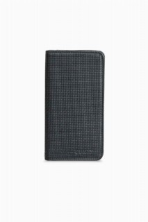 Handbags - Guard Black Laser Printed Leather Portfolio Wallet with Phone Entry 100345763 - Turkey