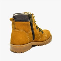 Zippered Genuine Leather Yellow Boots for Kids Minator 100278589