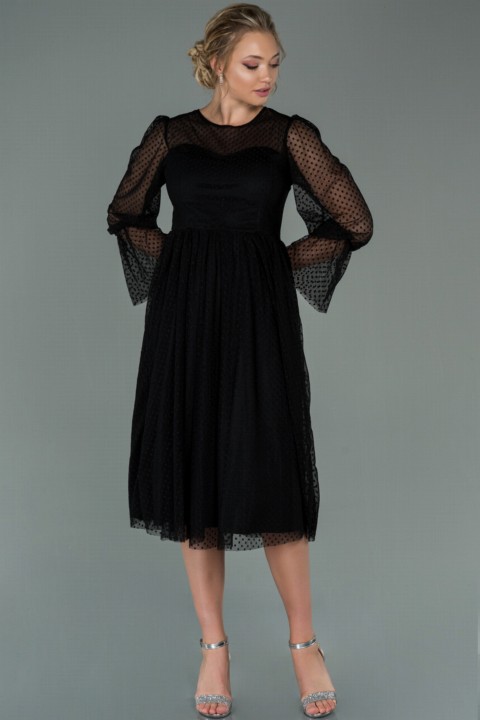 Evening & Party Dresses - Evening Dress Long Sleeve Lace Midi Invitation Dress 100297897 - Turkey