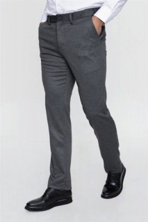 Men Clothing - Men's Black Shiraz Dynamic Fit Casual Cut Side Pocket Straight Fabric Trousers 100351287 - Turkey