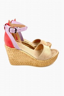 Heels & Courts - Suzanne Ten Orange Suede Wedge Heel Shoes 100344324 - Turkey