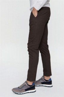 Men's Dark Green Palermo Cotton Slim Fit Side Pocket Linen Trousers 100350656