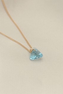 Minimal Blue Crystal Stone Necklace 100319760