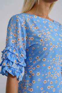 Women's Sleeve And Hem Draped Detailed Mini Dress 100326446