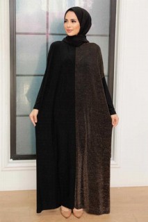 Clothes - Goldfarbenes Hijab-Kleid 100337140 - Turkey