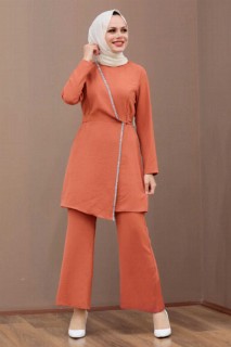 Outwear - فستان بدلة تيرا كوتا حجاب مزدوج 100337747 - Turkey