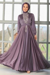 Wedding & Evening - Robe de soirée lila hijab 100335628 - Turkey