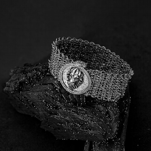 Exclusive Rings - Lion Figure Armor Silver Bracelet 100349211 - Turkey