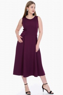 Plus Size Pocket Pleated Dress 100276162