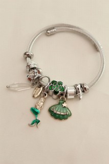 jewelry - Emerald Green Mermaid Model Oyster Charm Bracelet 100326582 - Turkey