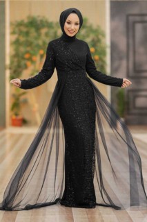 Evening & Party Dresses - فستان سهرة حجاب أسود 100337792 - Turkey