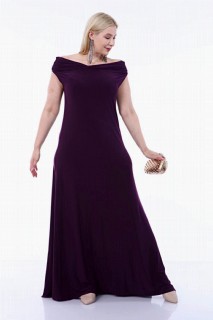 Long evening dress - Plus Size Abendkleid mit Kusskragen 100275975 - Turkey