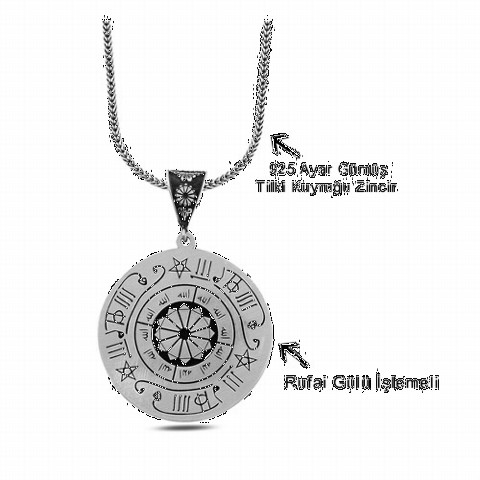 Rufai Rose Motif Silver Necklace 100346593