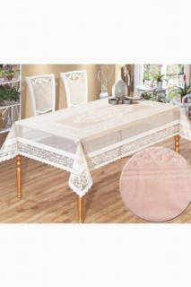 Venessi Knitted Panel Pattern Table Cloth Pink 100258000