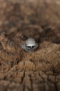Silver Rings 925 - Adjustable Skull Design Men's Ring 100319204 - Turkey