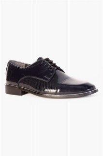 Shoes - حذاء جلد أسود كلاسيكي للرجال 100350781 - Turkey