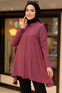 Clothes - Dark Dusty Rose Hijab Tunic 100344890 - Turkey