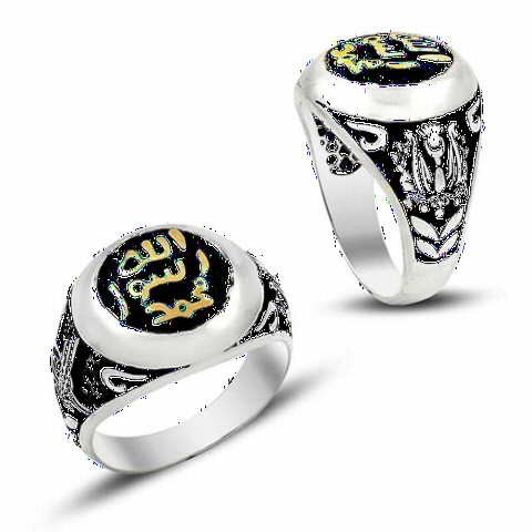 Silver Rings 925 - Ottoman Empire Coat of Arms and Tugra Seal Serif Sterling Silver Men's Ring 100348975 - Turkey