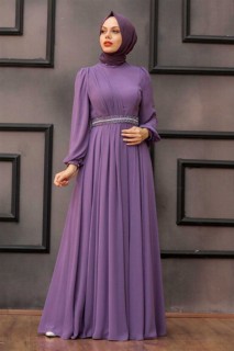 Wedding & Evening - Robe de soirée lila hijab 100337653 - Turkey