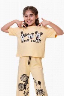 Girl's Mickey & Minnie Printed Loose-Length Yellow Tracksuit 100327353