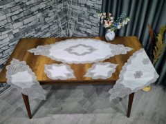 Table Cover Set - Mitgiftland Samira 17-teiliges Tischset-Set Creme Kupfer 100331179 - Turkey