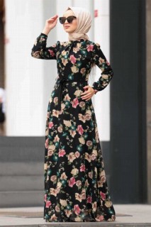 Clothes - Patterned Hijab Dress 100299550 - Turkey