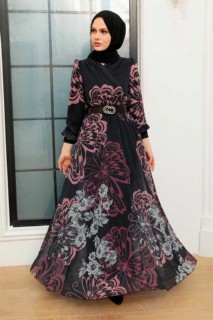 Clothes - Dusty Rose Hijab Dress 100340759 - Turkey
