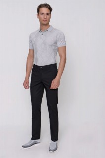 Men's Black Dynamic Fit Cotton Side Pocket Chino Linen Trousers 100350863