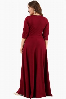 Draped Waist Fitted Lycra Plus Size Polite Dress 100276258