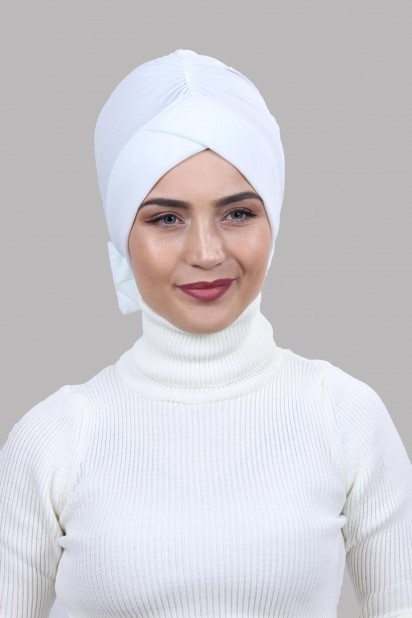 Double-Sided Bonnet White with Bow 100285278