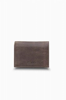 Men - Minimal Antique Brown Leather Men's Wallet 100346089 - Turkey