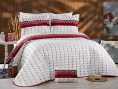 Bedding - Duck Embroidered Cotton Satin Duvet Cover Set Cream Cappucino 100330879 - Turkey
